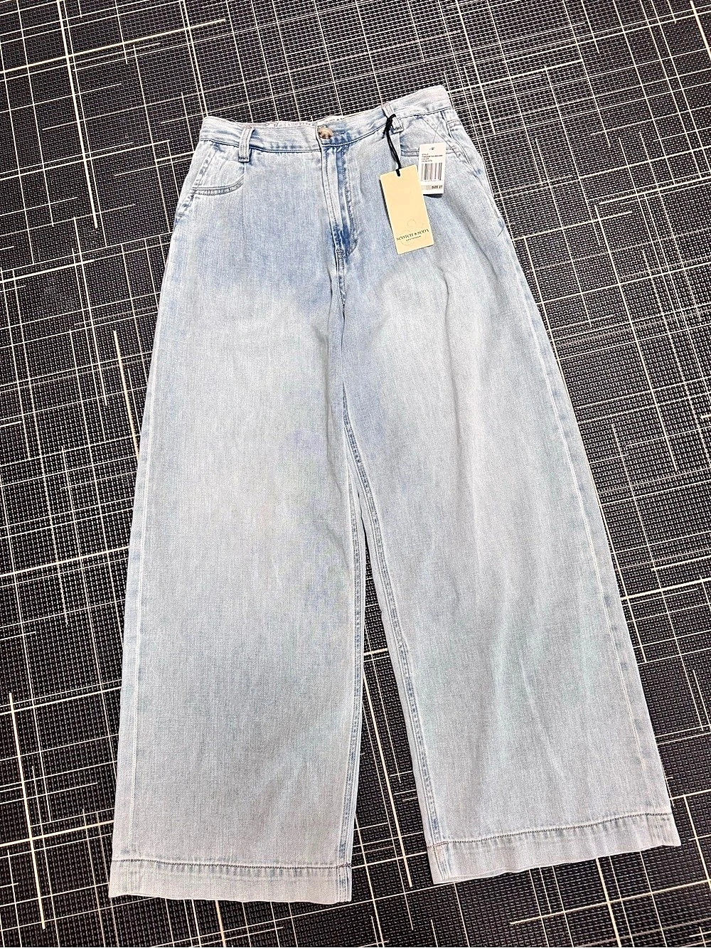 Scotch & Soda High Waist Wide Leg Jeans in Chelsea Hotel Chelsea Hotel Blue